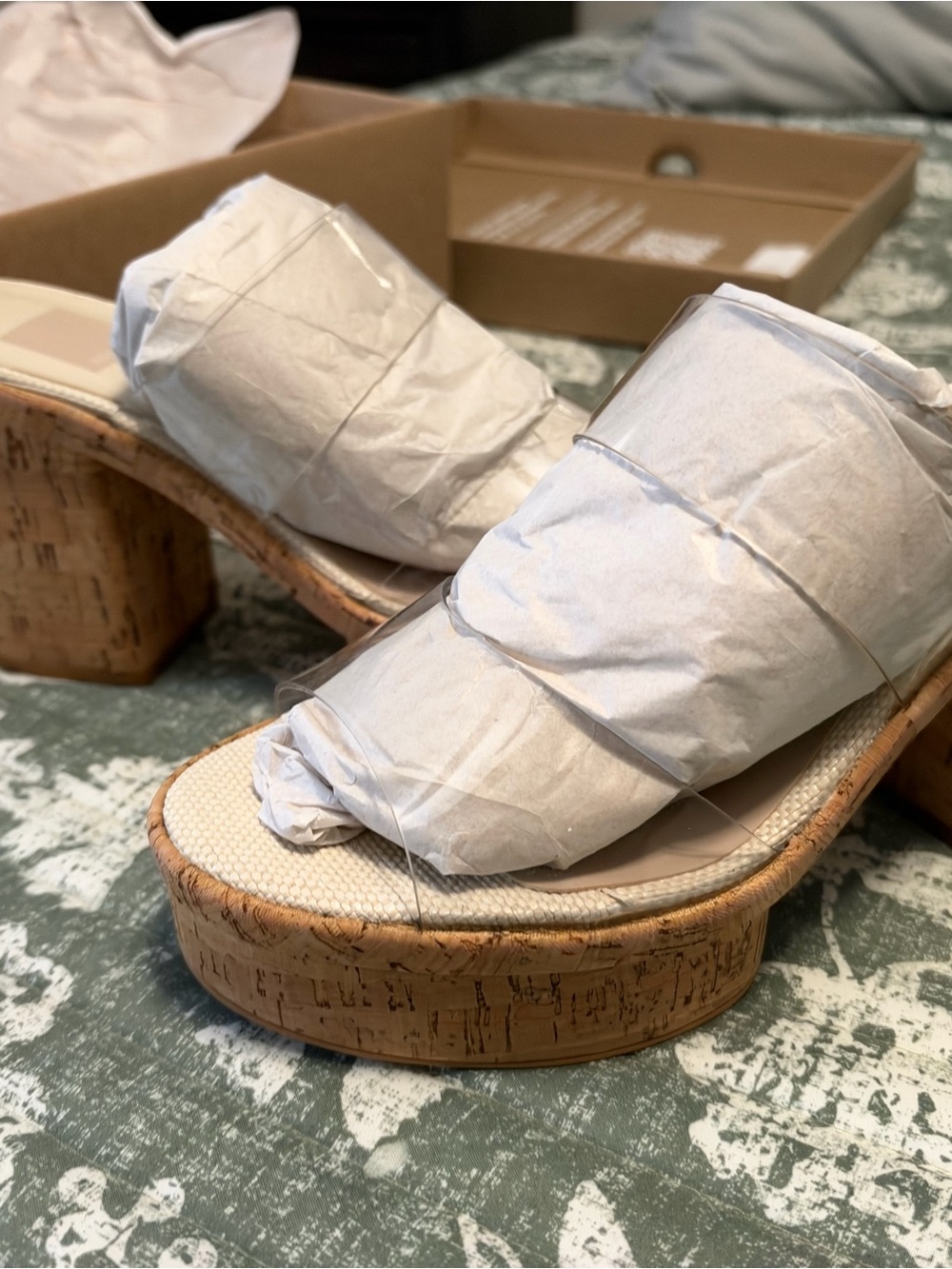 Dolce Vita Tan Cork Platform Slide Wedges